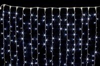 Гирлянда уличная занавес-штора 3*2 м, 400 белых LED ламп, белый ПВХ, IP 54, соединяемая