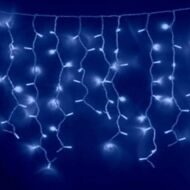 Светодиодная гирлянда Бахрома 4*0.5 м, 150 синих LED ламп, белый ПВХ, IP44