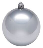 Пластиковый шар 250 мм серебряный глянцевый