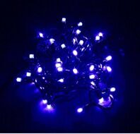 Светодиодная уличная гирлянда Кристалл 10 м 100 синих LED ламп, черный КАУЧУК, соединяемая, IP65