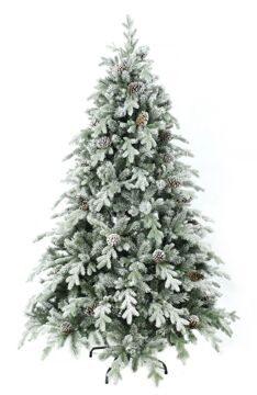 Искусственная елка Crystal Queen заснеженная с шишками 2,4 м ЛИТАЯ ХВОЯ