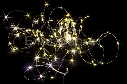 Светодиодная гирлянда на батарейках Роса 10 м 100 теплых белых LED ламп