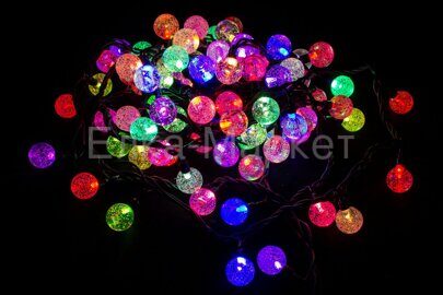 Светодиодная уличная гирлянда Шарики 24 мм 100 RGB LED ламп 10 м, каучук, IP54