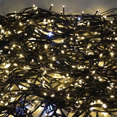 Светодиодная уличная гирлянда 100 м 1000 теплых белых LED ламп, ПВХ, IP44