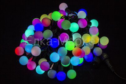 Светодиодная уличная гирлянда Шарики 30 мм 100 RGB LED ламп 10 м, каучук, IP54