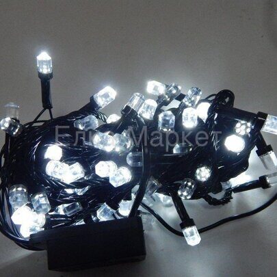 Светодиодная гирлянда Кристалл 60 холодных белых LED ламп 6 м