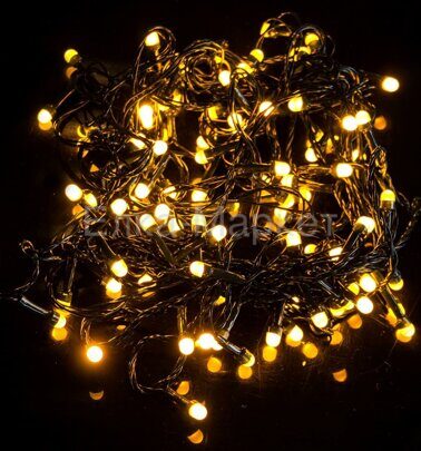 Светодиодная гирлянда Жемчужина 120 желтых LED ламп 15 м