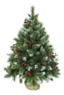 Искусственная сосна Ice Tiffany заснеженная с шишками и ягодами 90 см, ЛЕСКА